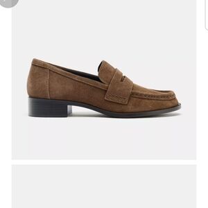 Zara Woman Tan Suede Loafers